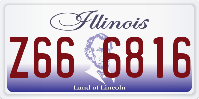 IL license plate Z666816
