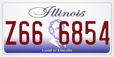 IL license plate Z666854