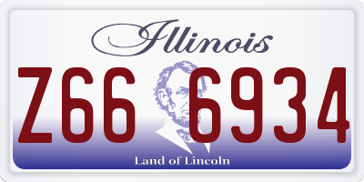 IL license plate Z666934