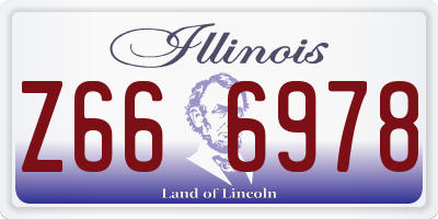 IL license plate Z666978
