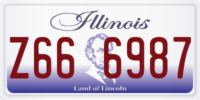 IL license plate Z666987