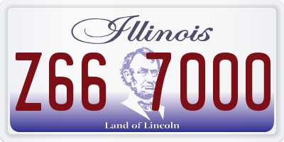 IL license plate Z667000