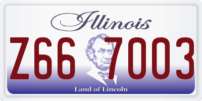 IL license plate Z667003