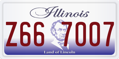 IL license plate Z667007
