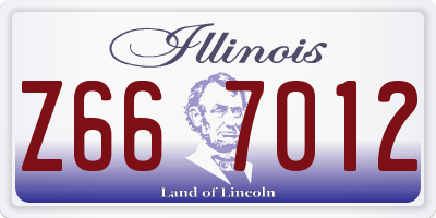 IL license plate Z667012