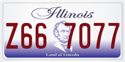 IL license plate Z667077