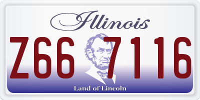 IL license plate Z667116