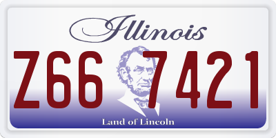 IL license plate Z667421