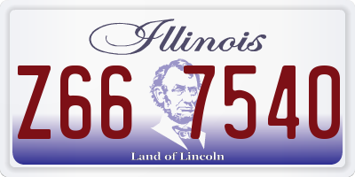 IL license plate Z667540