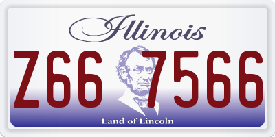 IL license plate Z667566