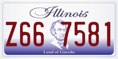 IL license plate Z667581