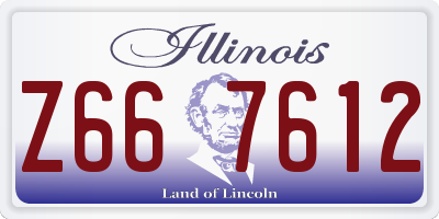 IL license plate Z667612