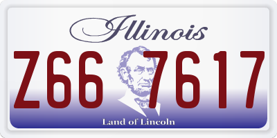 IL license plate Z667617