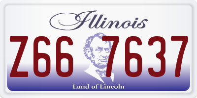 IL license plate Z667637