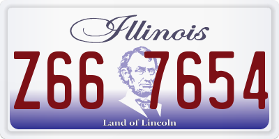 IL license plate Z667654