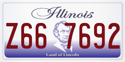IL license plate Z667692