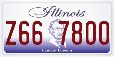 IL license plate Z667800