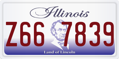 IL license plate Z667839