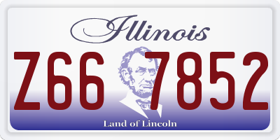 IL license plate Z667852