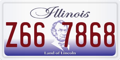 IL license plate Z667868