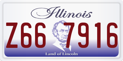IL license plate Z667916