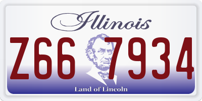 IL license plate Z667934