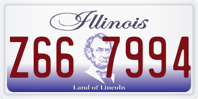 IL license plate Z667994
