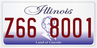 IL license plate Z668001