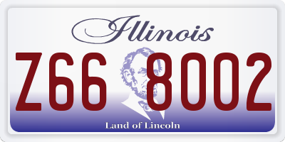 IL license plate Z668002