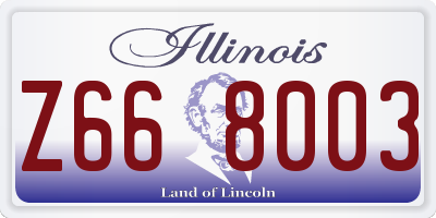 IL license plate Z668003