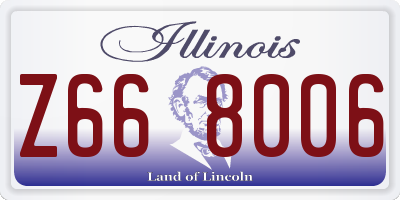 IL license plate Z668006