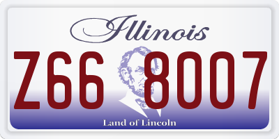 IL license plate Z668007
