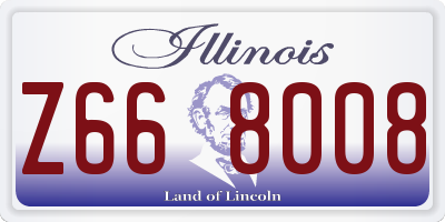 IL license plate Z668008
