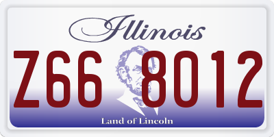 IL license plate Z668012