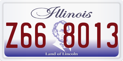 IL license plate Z668013