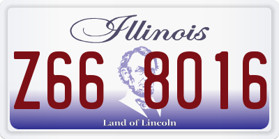 IL license plate Z668016