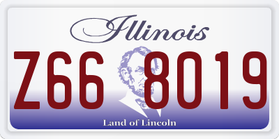 IL license plate Z668019