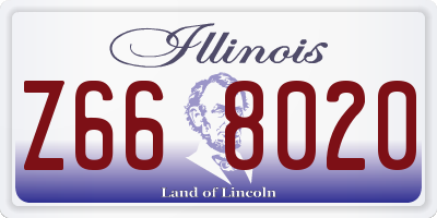 IL license plate Z668020