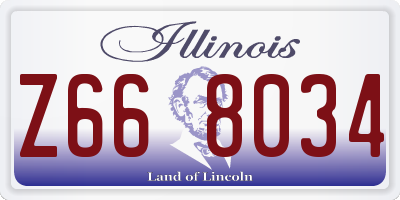 IL license plate Z668034