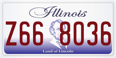 IL license plate Z668036
