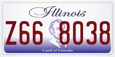 IL license plate Z668038