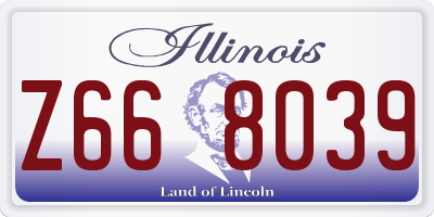 IL license plate Z668039