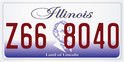 IL license plate Z668040