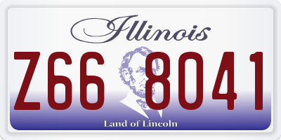 IL license plate Z668041