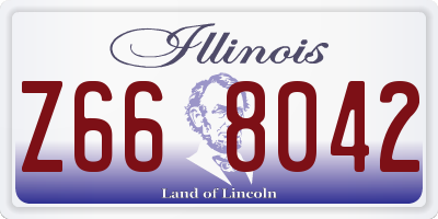 IL license plate Z668042