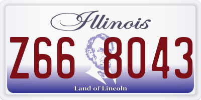 IL license plate Z668043