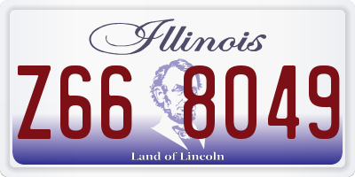 IL license plate Z668049
