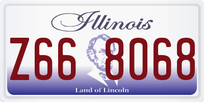 IL license plate Z668068