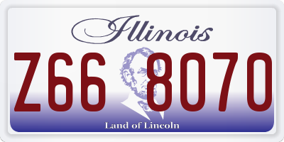 IL license plate Z668070