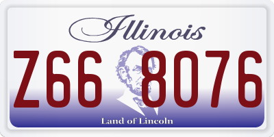 IL license plate Z668076